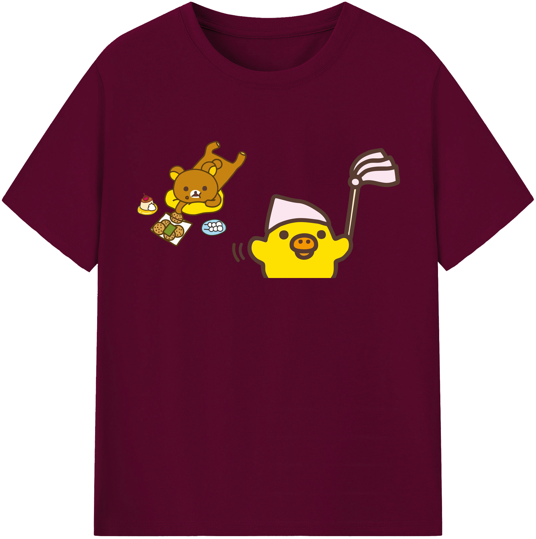 （画像用） リラックマ リラックマ キイロイトリ Rilakkuma Korilakkuma Kiiroitori レディースカジュアルプリントTシャツ（綿100％）